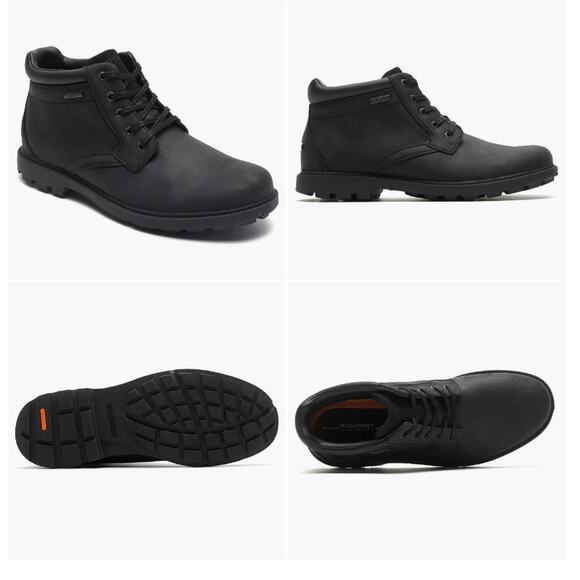 Rockport Men's Size 8 Storm Surge Plain Toe Boot Black Hydro-shield Waterproof - Picture 13 of 13